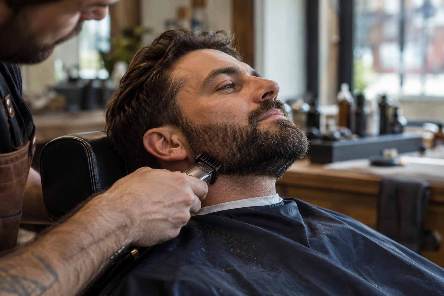 Beard grooming photographic concept