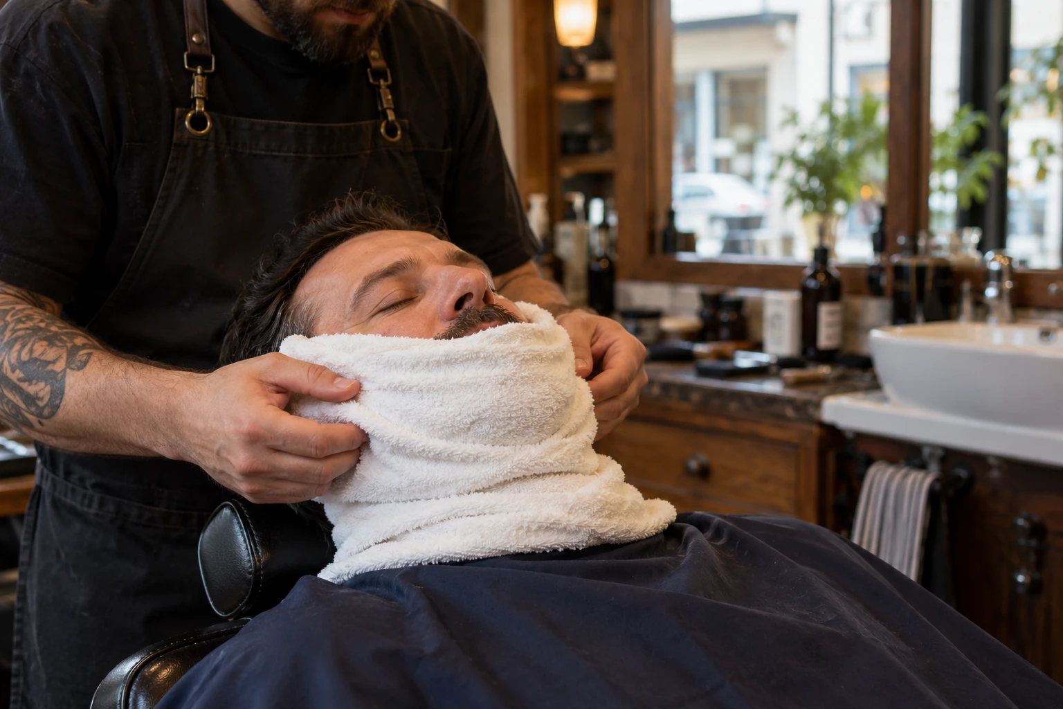 Hot Towel Shave — photographic concept
